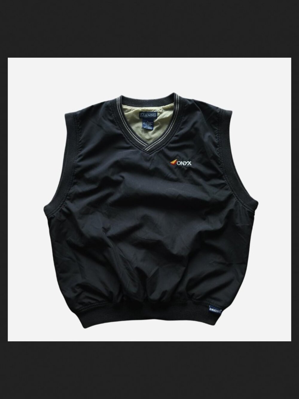LA Loving Onyx Navy Windbreaker Vest w/ Pockets